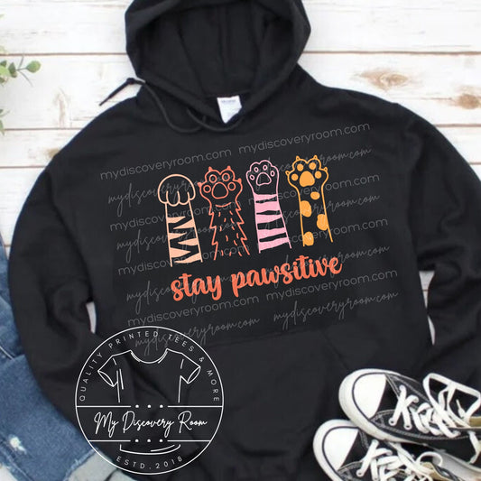 Stay Pawsitive Graphic Tee - MyDiscoveryRoom