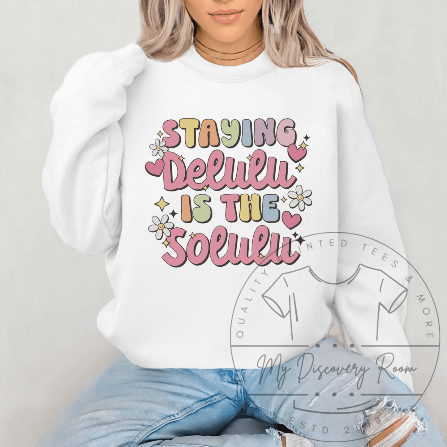 Staying Delulu Is The Solulu Graphic Tee - MyDiscoveryRoom