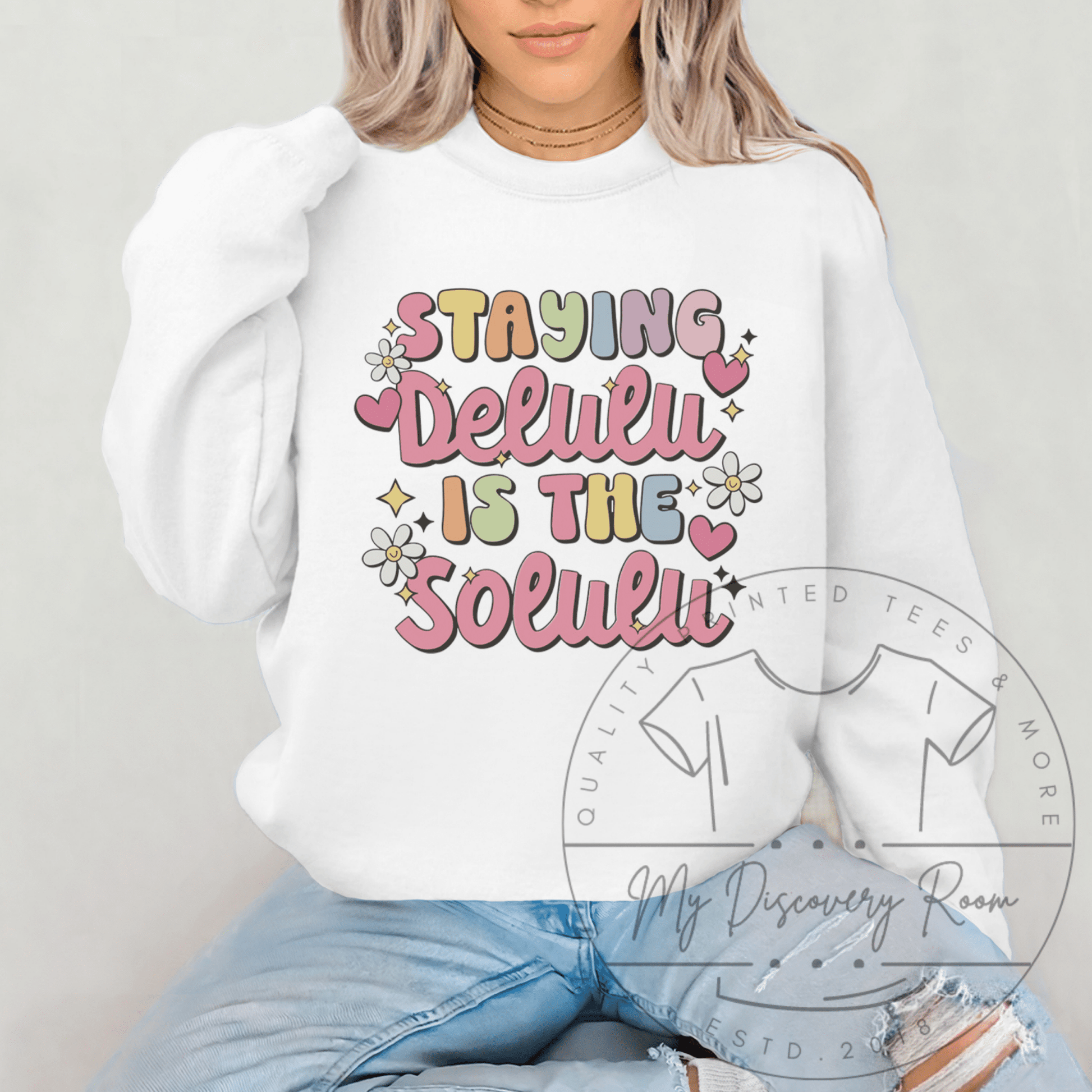 Staying Delulu Is The Solulu Graphic Tee - MyDiscoveryRoom