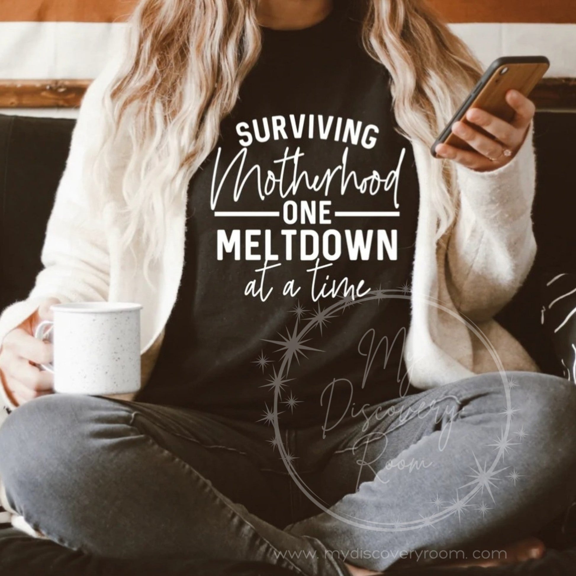 Surviving Motherhood One Meltdown At A Time (style 1) Graphic Tee - MyDiscoveryRoom