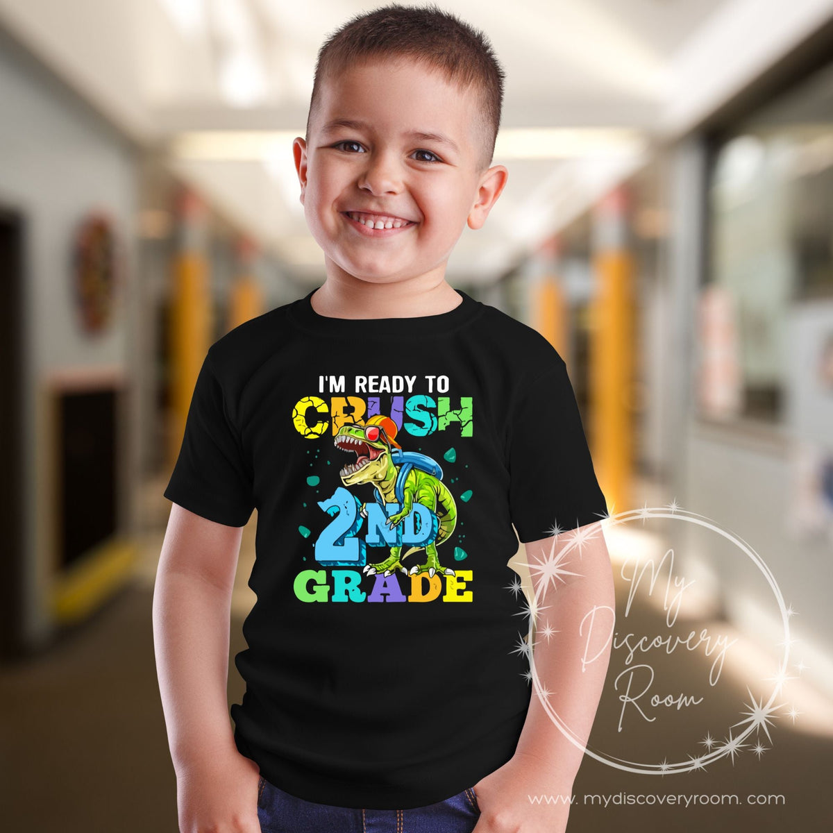 T - Rex Dinosaur Ready to Crush Grade Level Graphic Tee - MyDiscoveryRoom