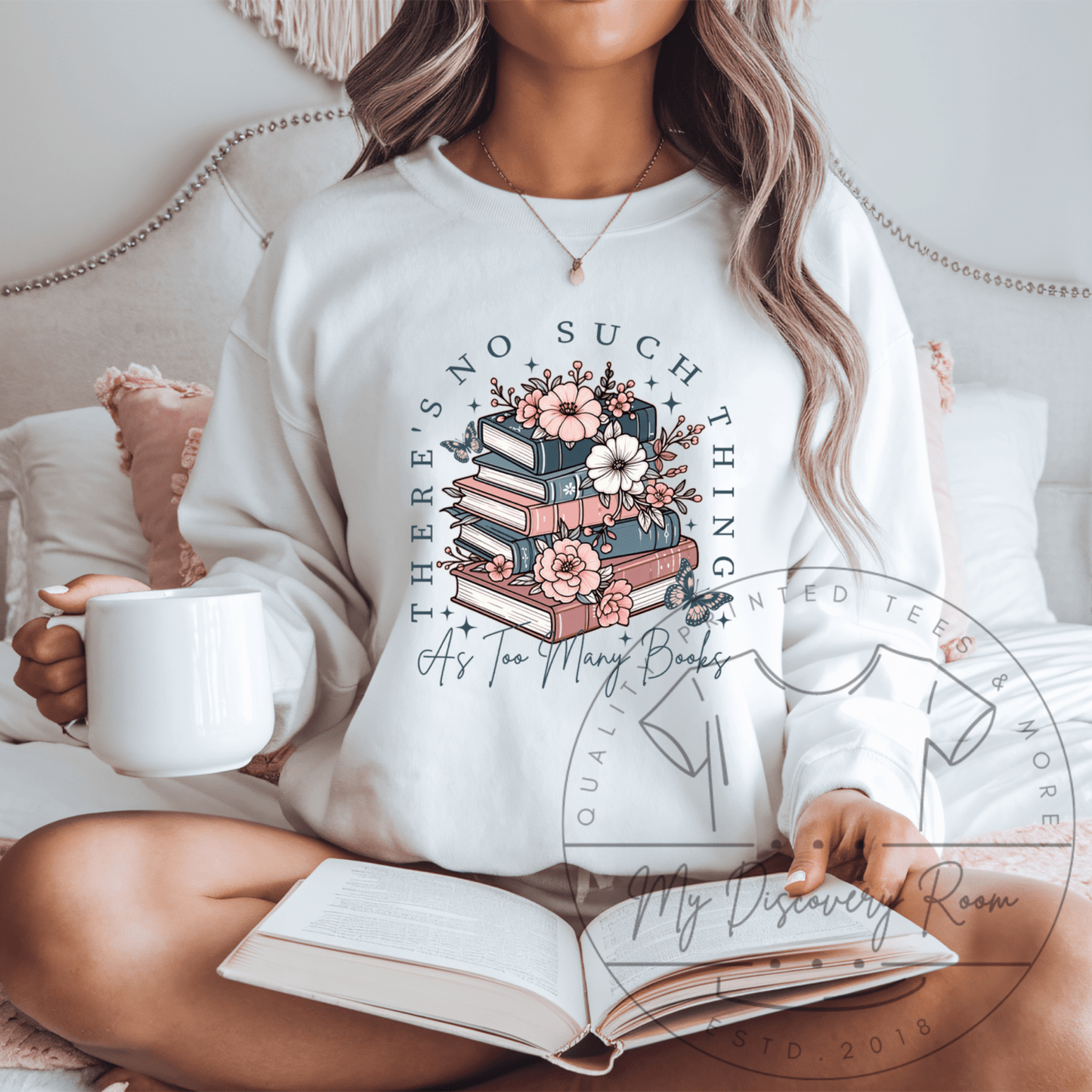 There's No Such Thing As Too Many Books Style 2 Graphic Tee - MyDiscoveryRoom
