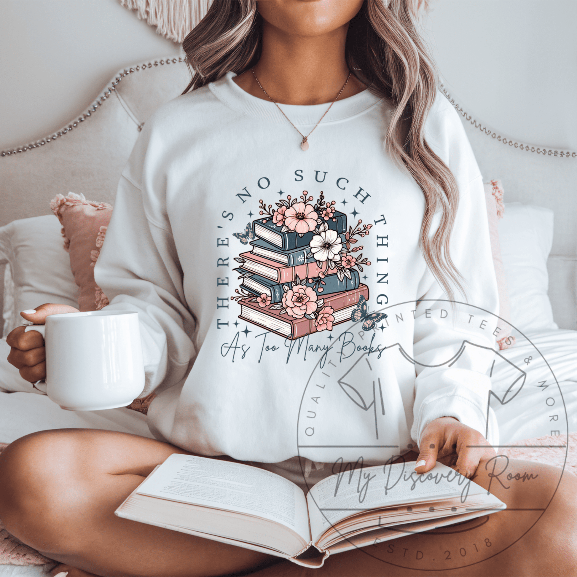 There's No Such Thing As Too Many Books Style 2 Graphic Tee - MyDiscoveryRoom