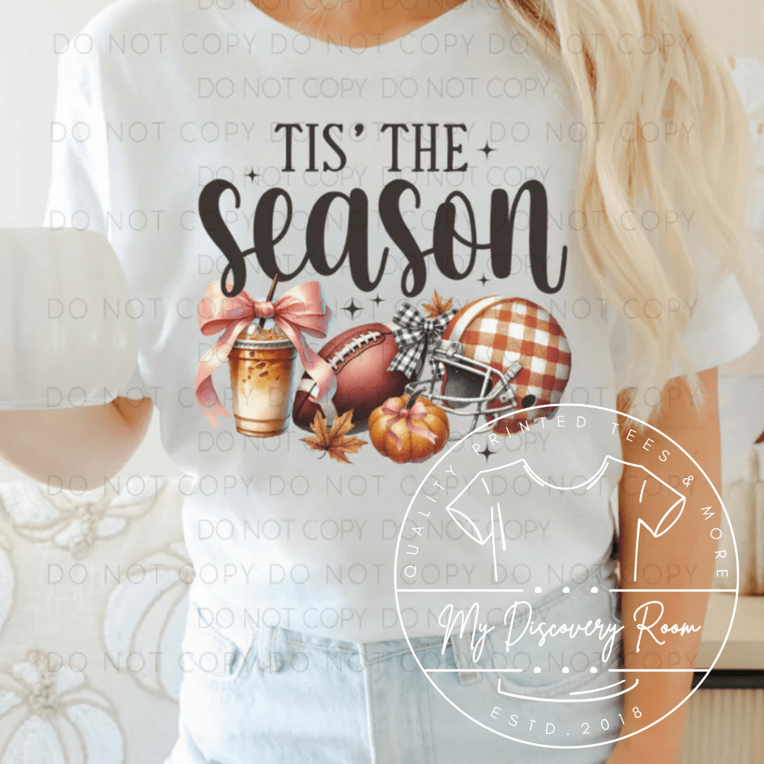 Tis The Season Fall Football Theme Graphic Tee - MyDiscoveryRoom