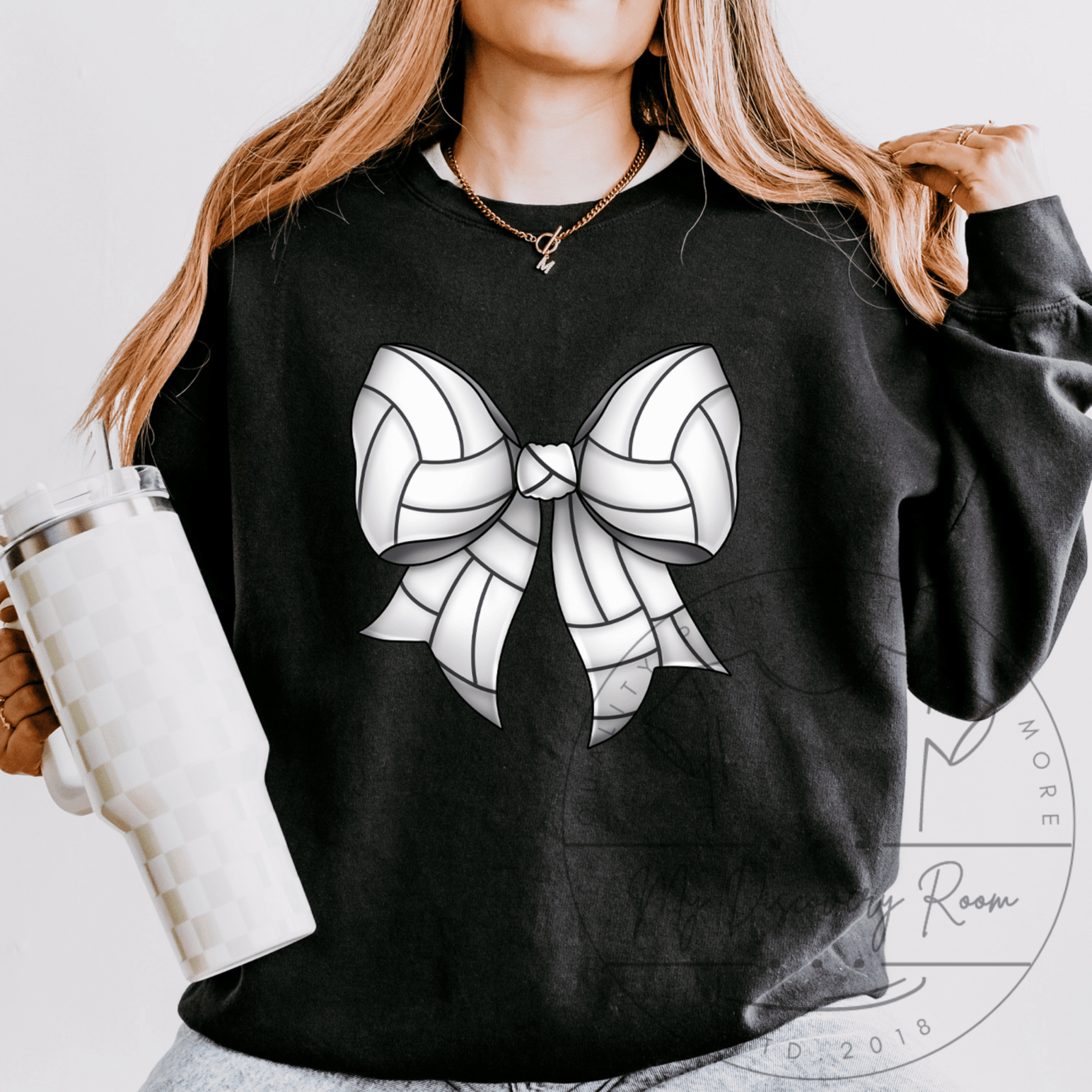 Volleyball Bow Coquette Graphic Tee - MyDiscoveryRoom