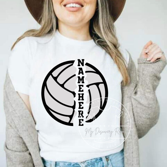 Volleyball Frayed With Your Name Graphic Tee - MyDiscoveryRoom