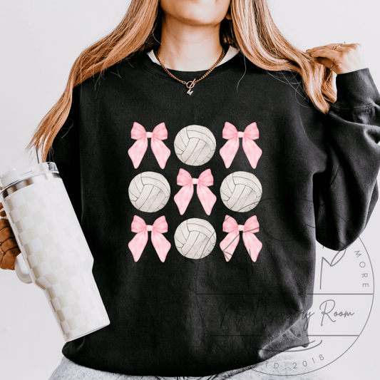 Volleyballs And Bows Coquette Graphic Tee - MyDiscoveryRoom
