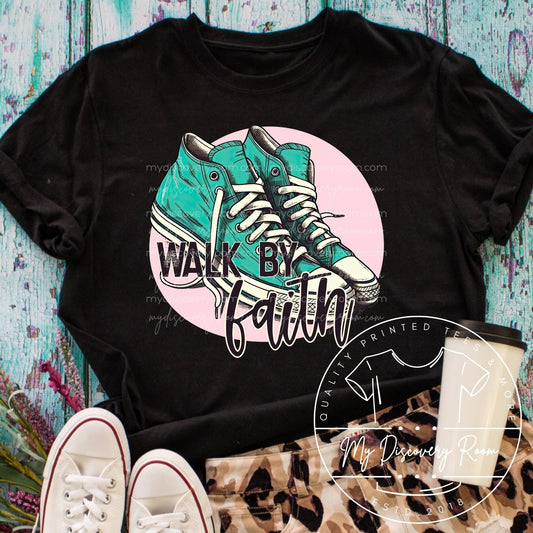 Walk By Faith Sneakers Graphic Tee - MyDiscoveryRoom