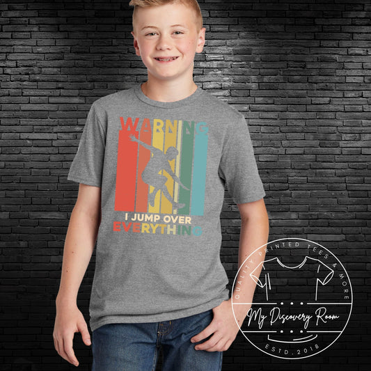 Warning I Jump Over Everything Graphic Tee - MyDiscoveryRoom