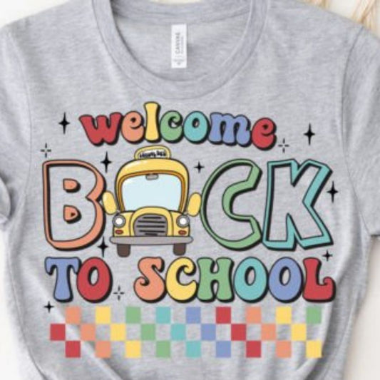 Welcome Back To School with Bus Retro Graphic Tee - MyDiscoveryRoom