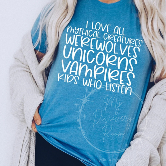 I Love All Mythical Creatures Graphic Tee