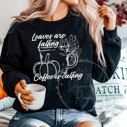 Leaves Are Falling & Coffee Is Calling Graphic Tee