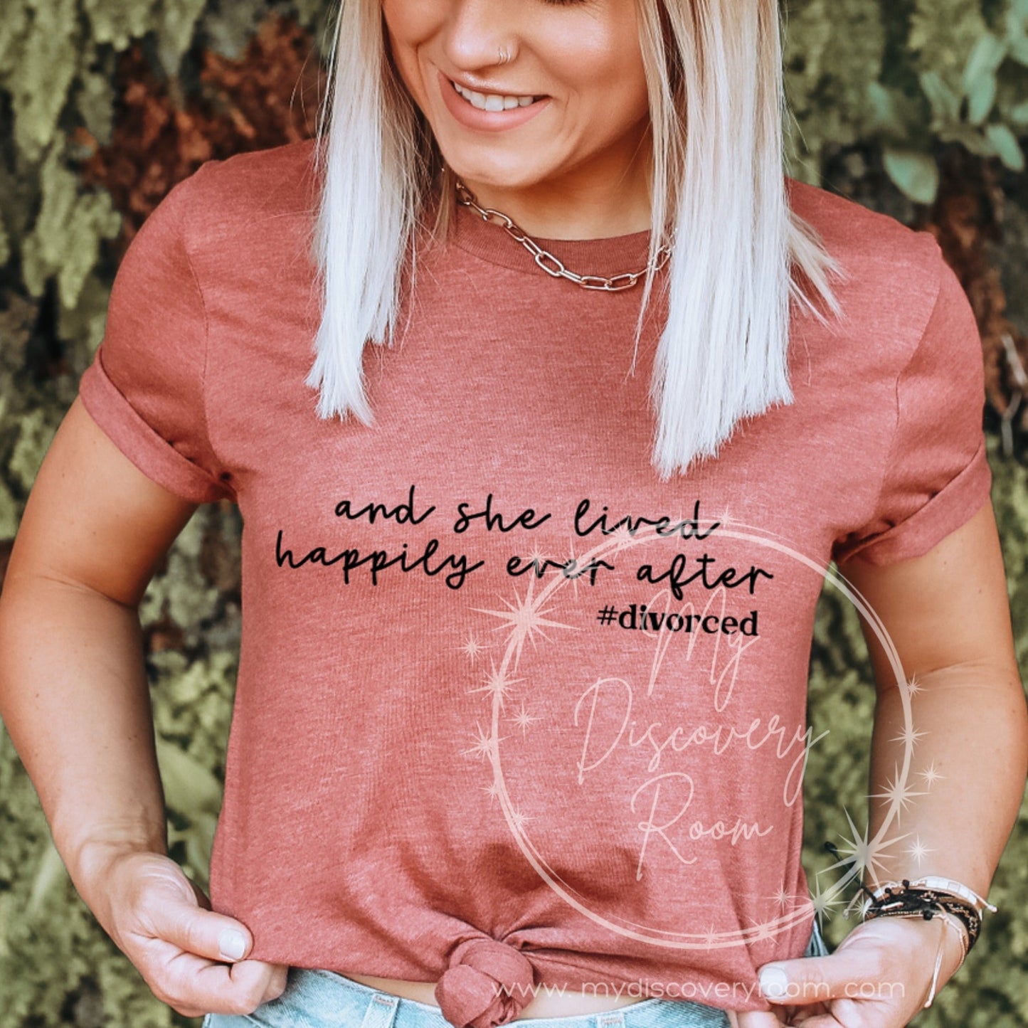 And She Lived Happily Ever After divorced Graphic Tee - MyDiscoveryRoom