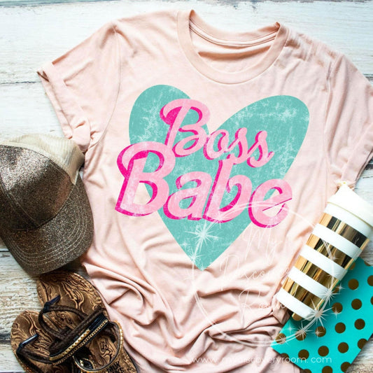Boss Babe w/ heart Graphic Tee - MyDiscoveryRoom