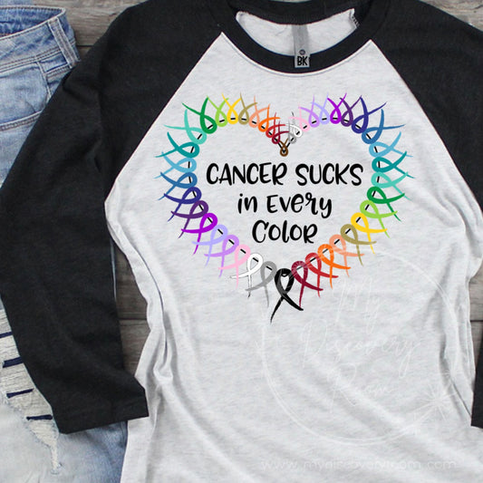 Cancer Sucks In Every Color Graphic Tee - MyDiscoveryRoom
