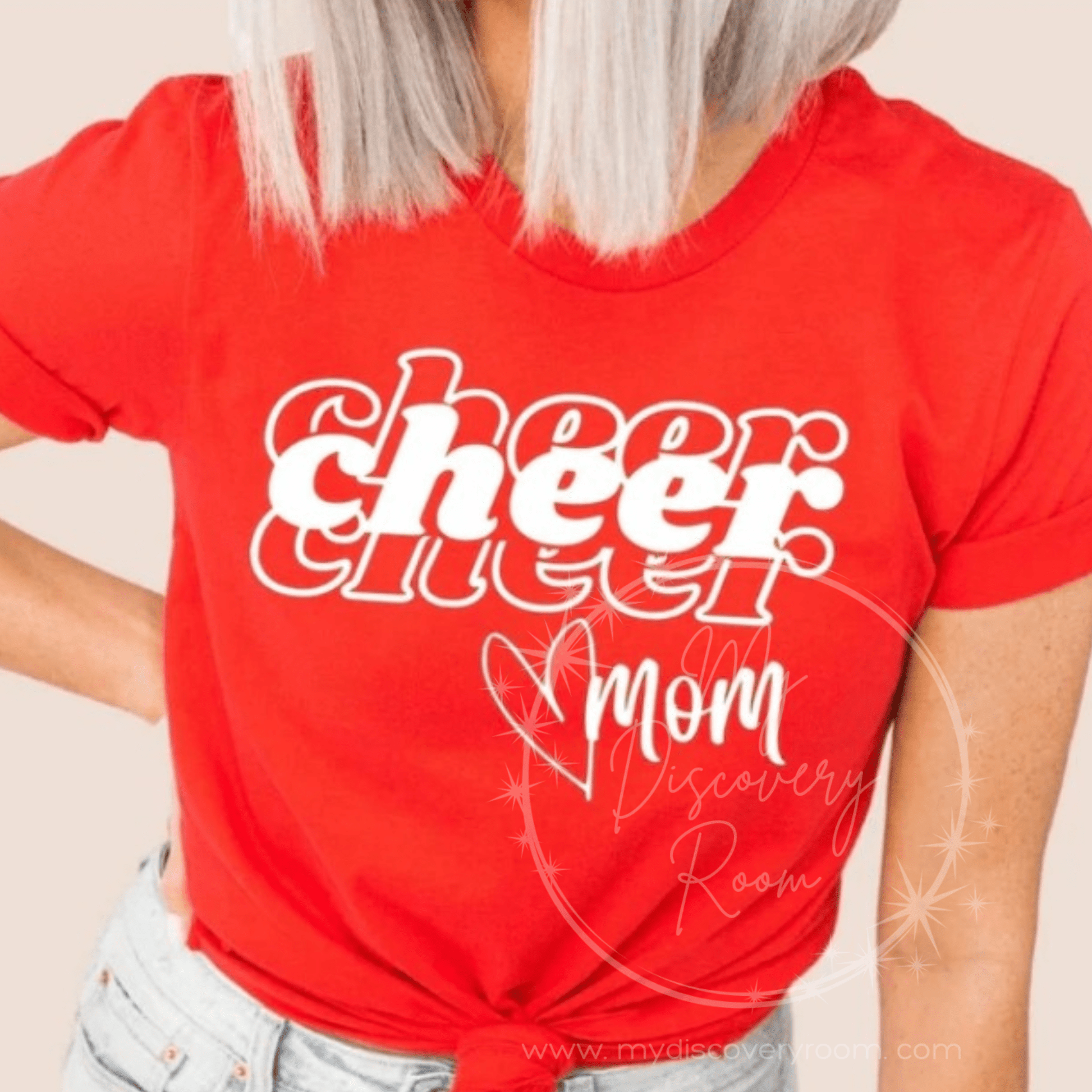 Cheer Mom w/Heart Graphic Tee - MyDiscoveryRoom