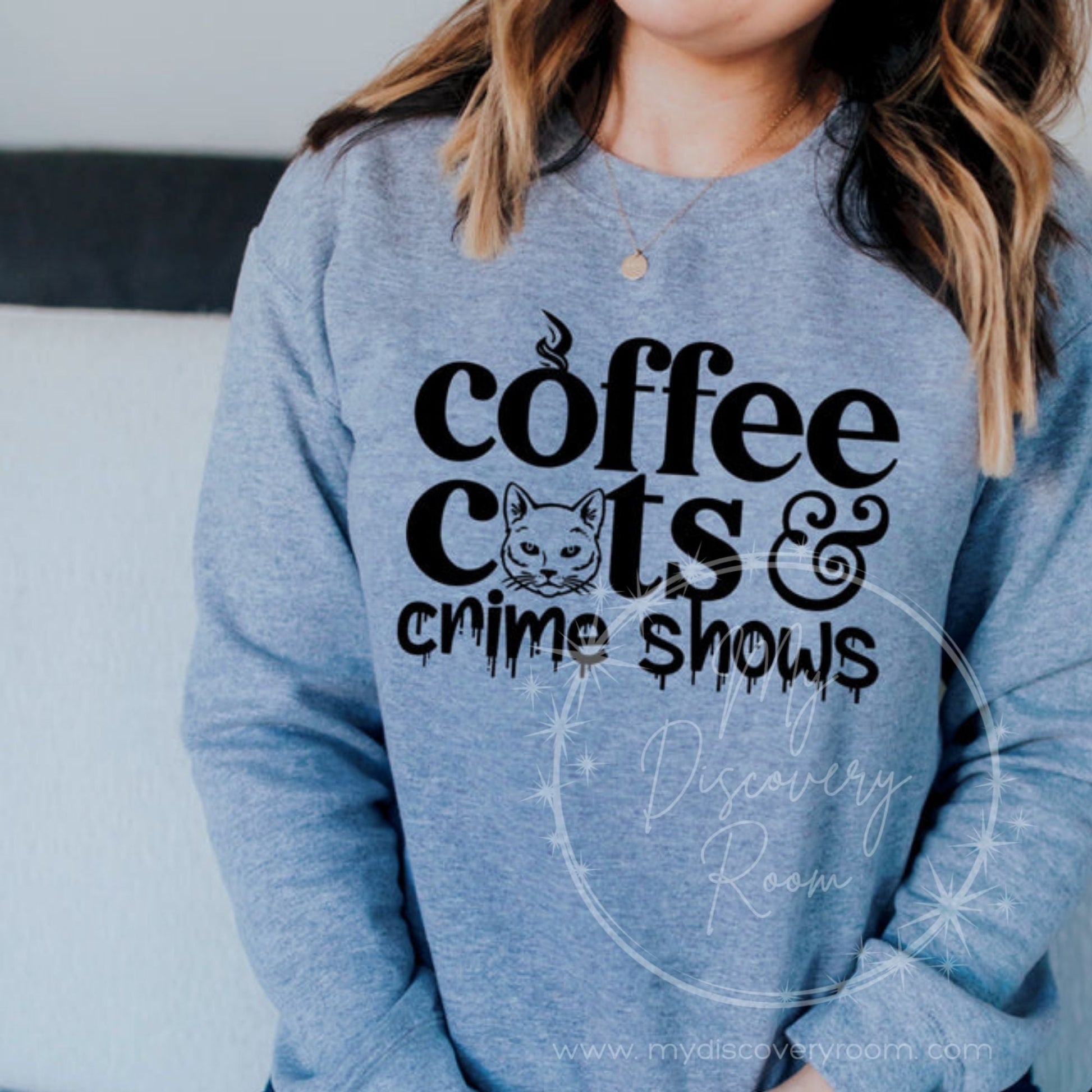 Coffee, Cats, & Crime Shows Graphic Tee - MyDiscoveryRoom