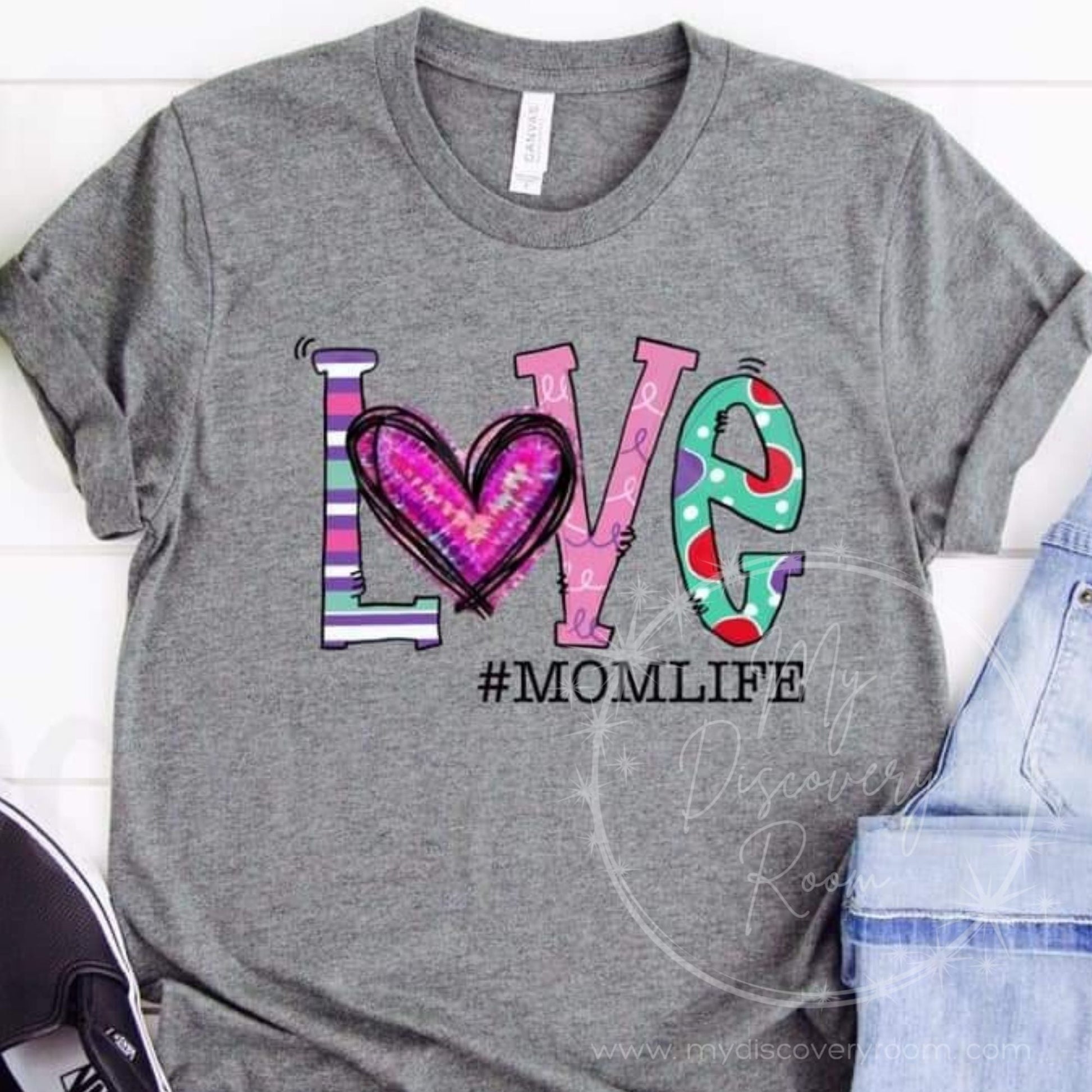 Custom Title Multi - Colored Love Graphic Tee - MyDiscoveryRoom
