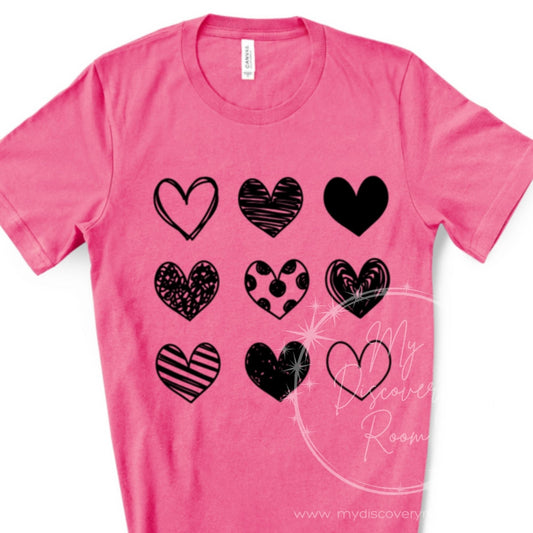 Doodle Hearts Graphic Tee - MyDiscoveryRoom