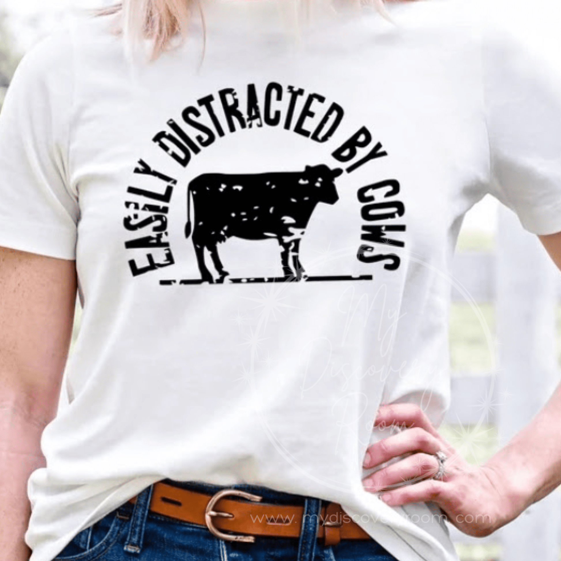 Easily Distracted By Cows Graphic Tee - MyDiscoveryRoom
