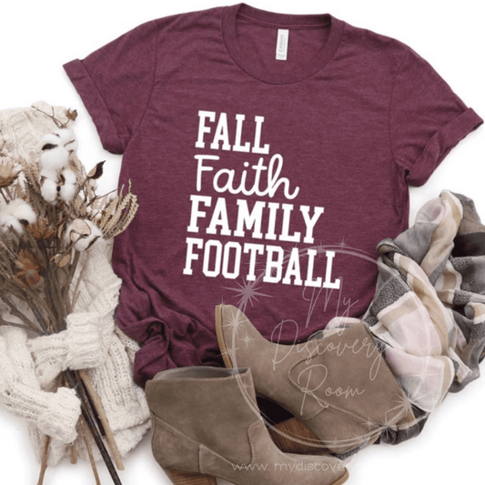 Fall, Faith, Family, Football Graphic Tee - MyDiscoveryRoom