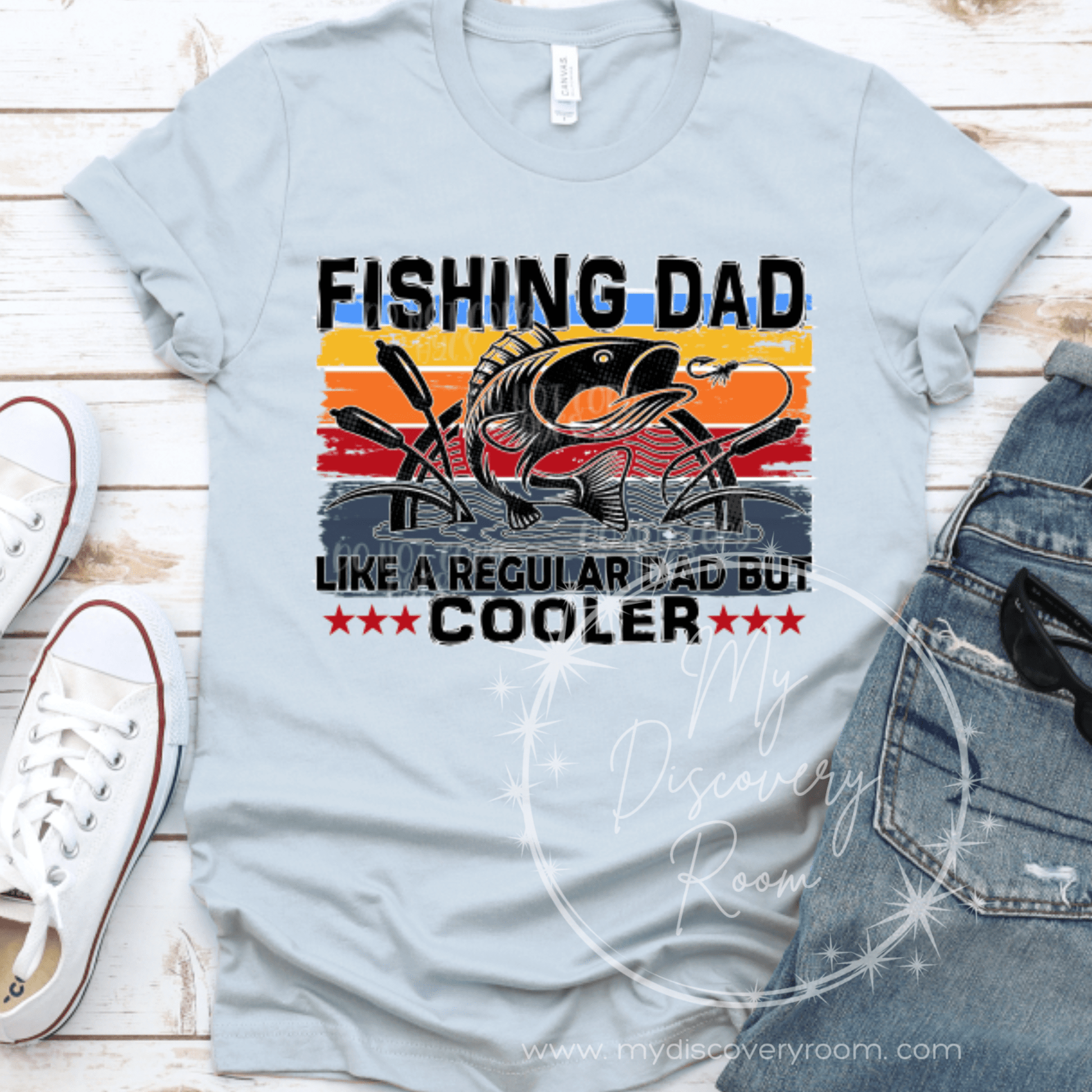 Fishing Dad, Like A Regular Dad, But Cooler Graphic Tee - MyDiscoveryRoom