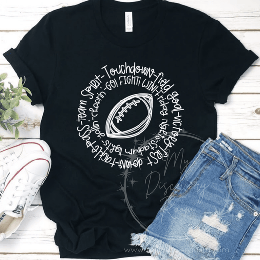 Football Circle of Terms: Touchdown, Field Goal, Go Fight... Graphic Tee - MyDiscoveryRoom