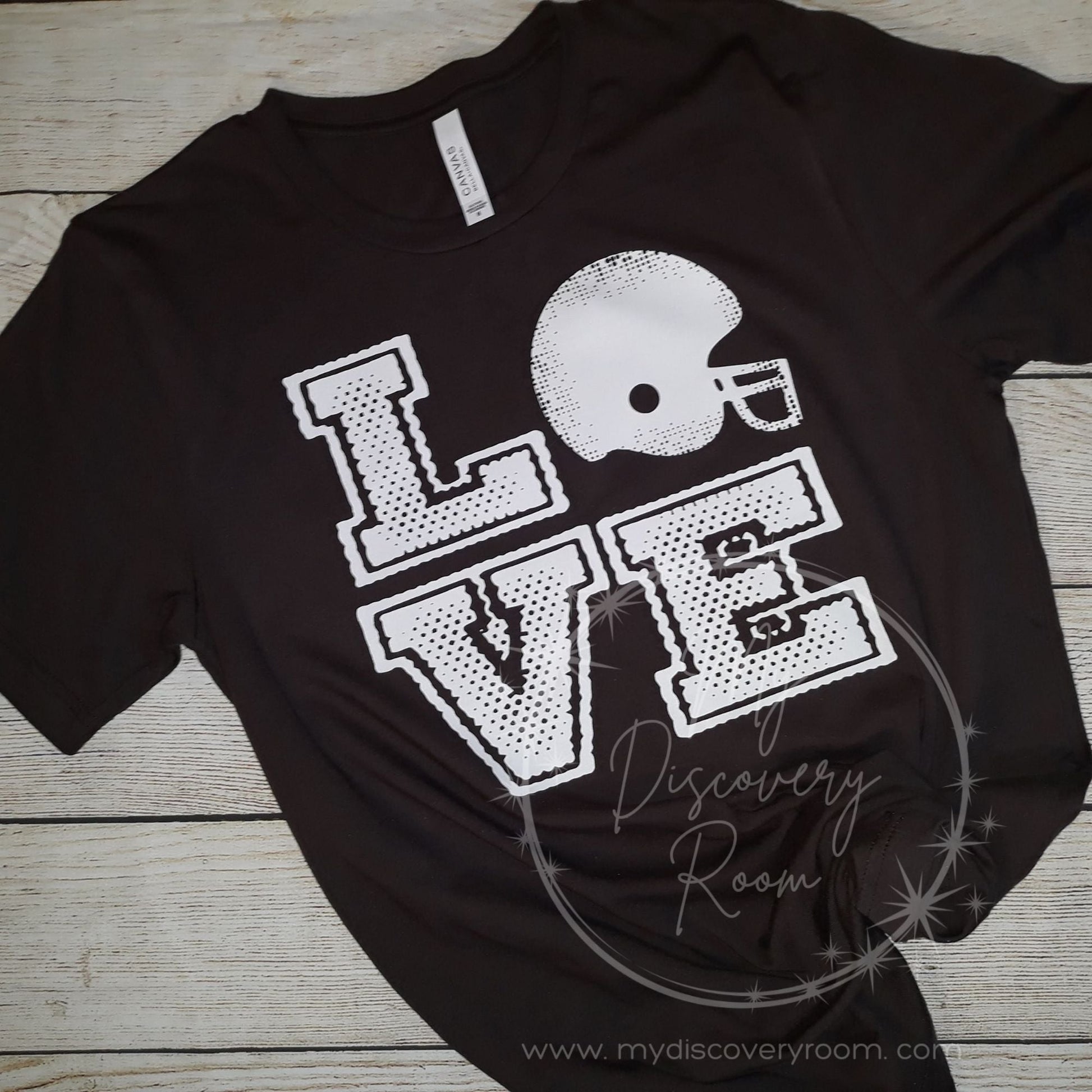 Football Helmet LOVE Graphic Tee - MyDiscoveryRoom