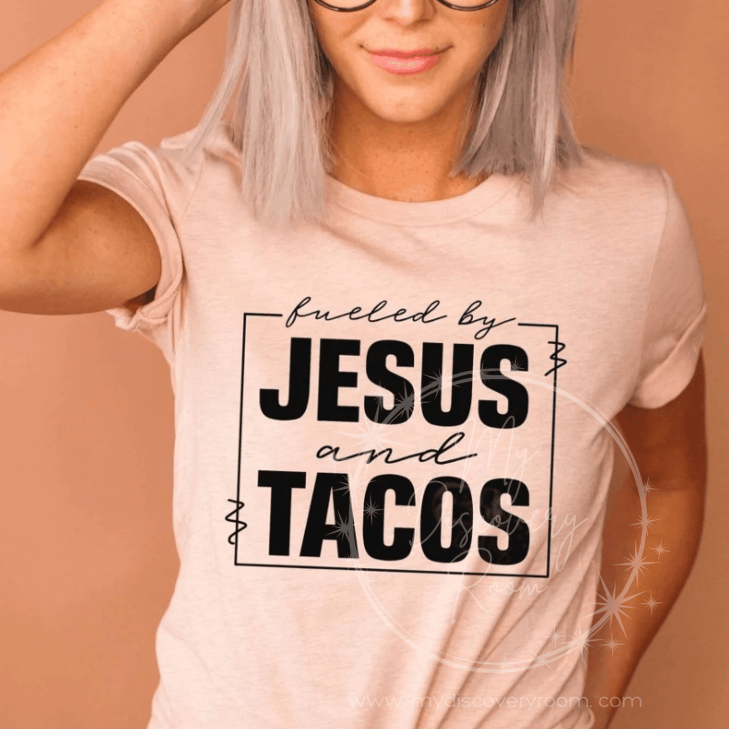 Fueled By Jesus and Tacos Graphic Tee - MyDiscoveryRoom