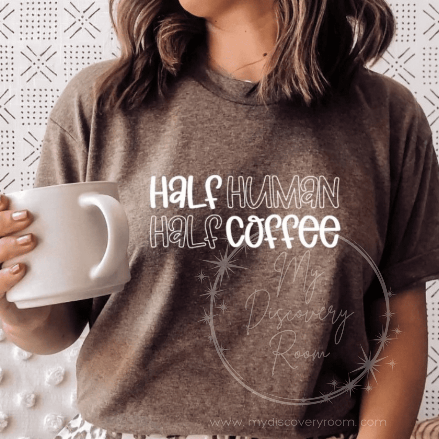 Half Human Half Coffee Graphic Tee - MyDiscoveryRoom