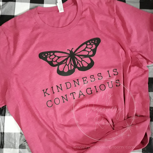 Kindness Is Contagious with Butterfly Graphic Tee - MyDiscoveryRoom
