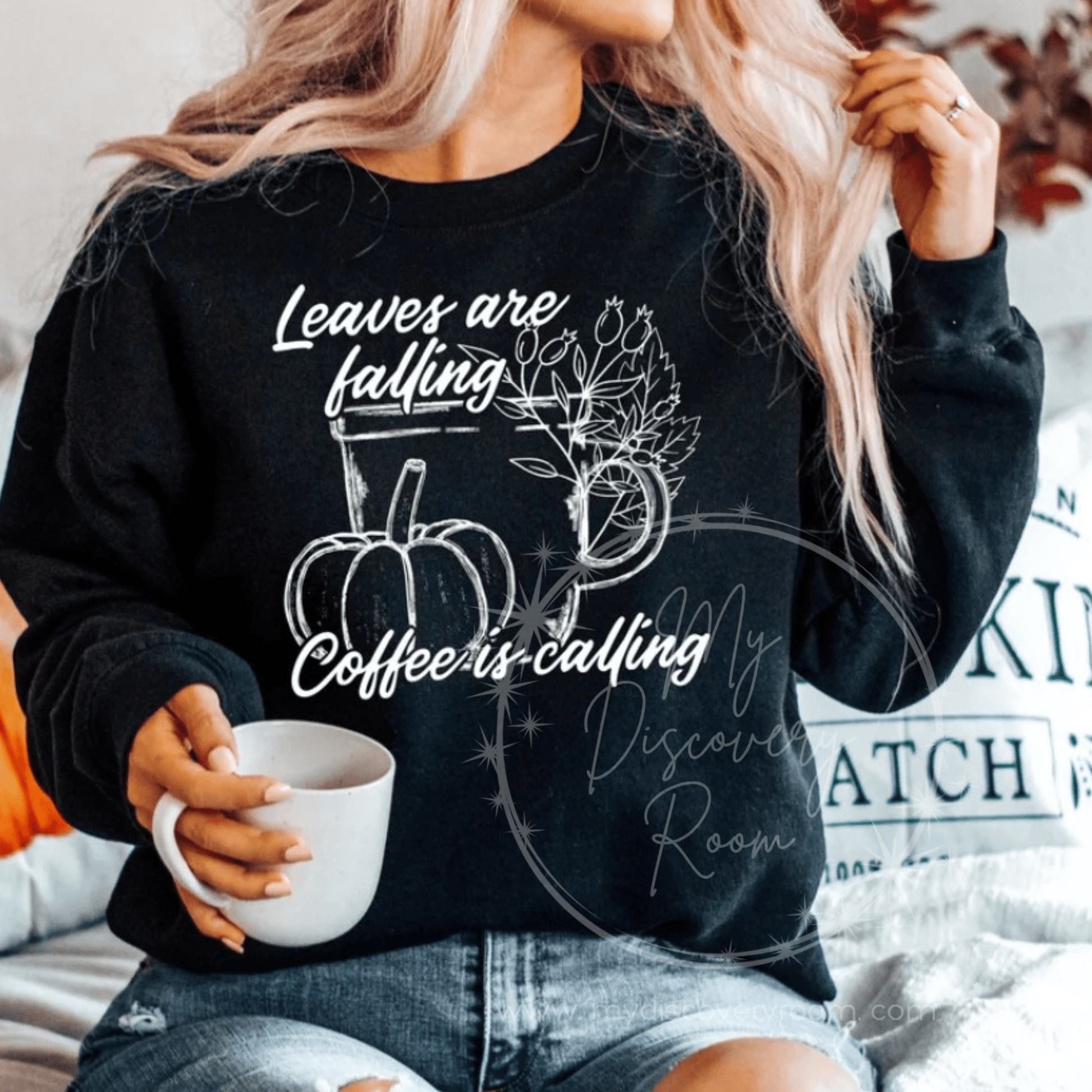 Leaves Are Falling & Coffee Is Calling Graphic Tee - MyDiscoveryRoom