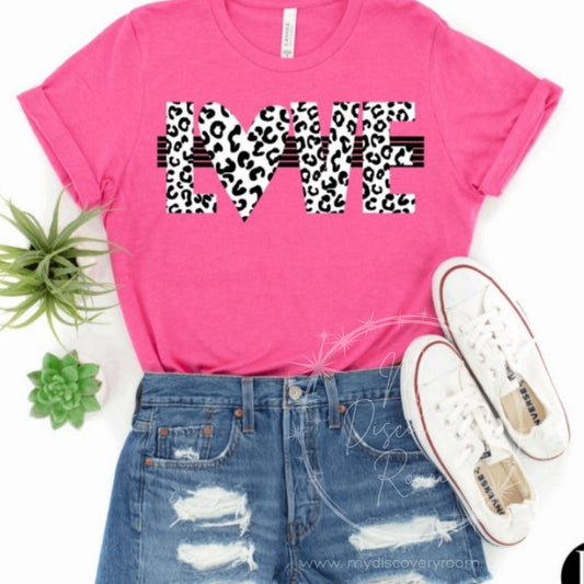 LOVE Black Leopard Print Graphic Tee - MyDiscoveryRoom