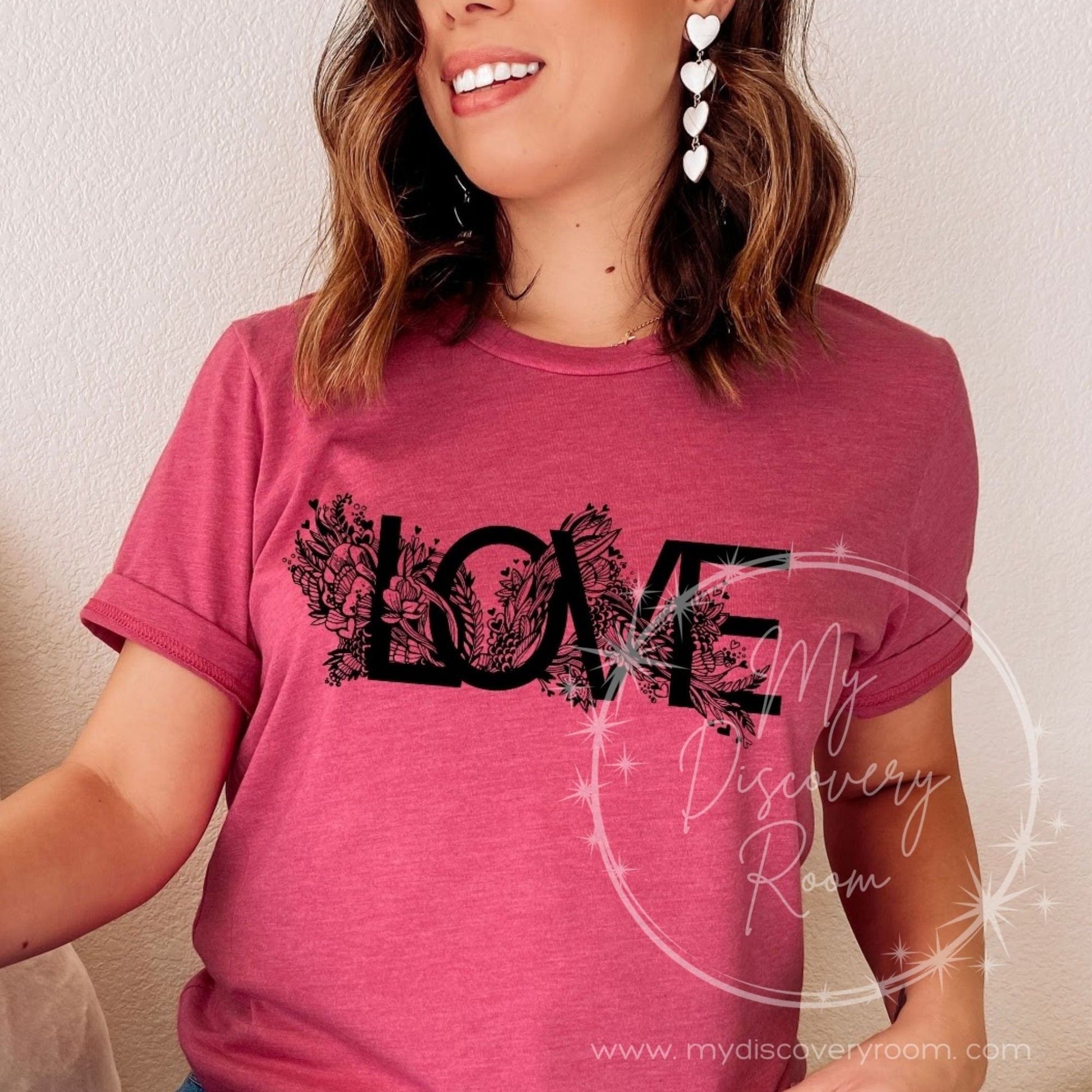 Love with Floral Decor Graphic Tee - MyDiscoveryRoom