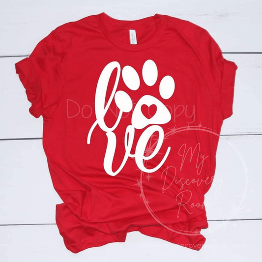 LOVE w/Paw Print Graphic Tee - MyDiscoveryRoom