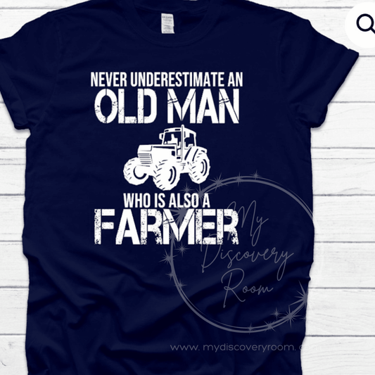 Never Underestimate an Old Farmer Graphic Tee - MyDiscoveryRoom