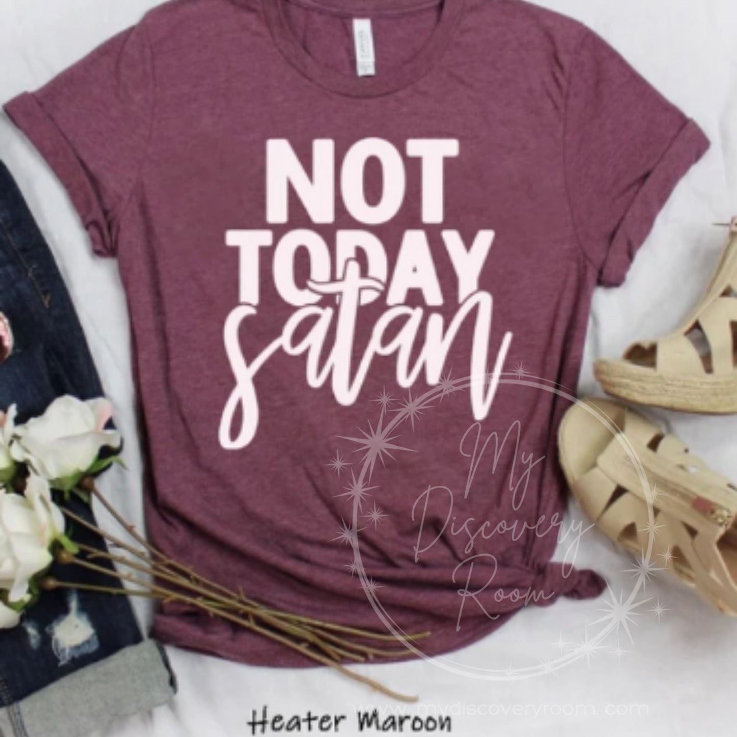 Not Today Satan Graphic Tee - MyDiscoveryRoom