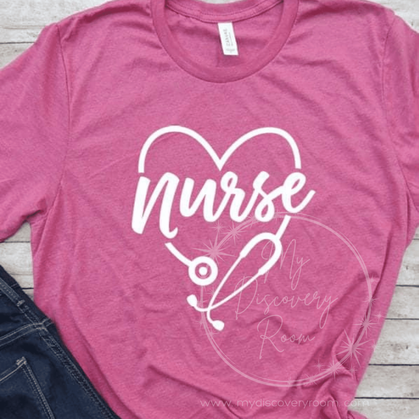 Nurse Heart Stethescope Graphic Tee - MyDiscoveryRoom