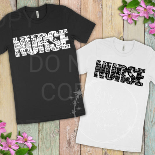 Nurse - Word Art Graphic Tee - MyDiscoveryRoom