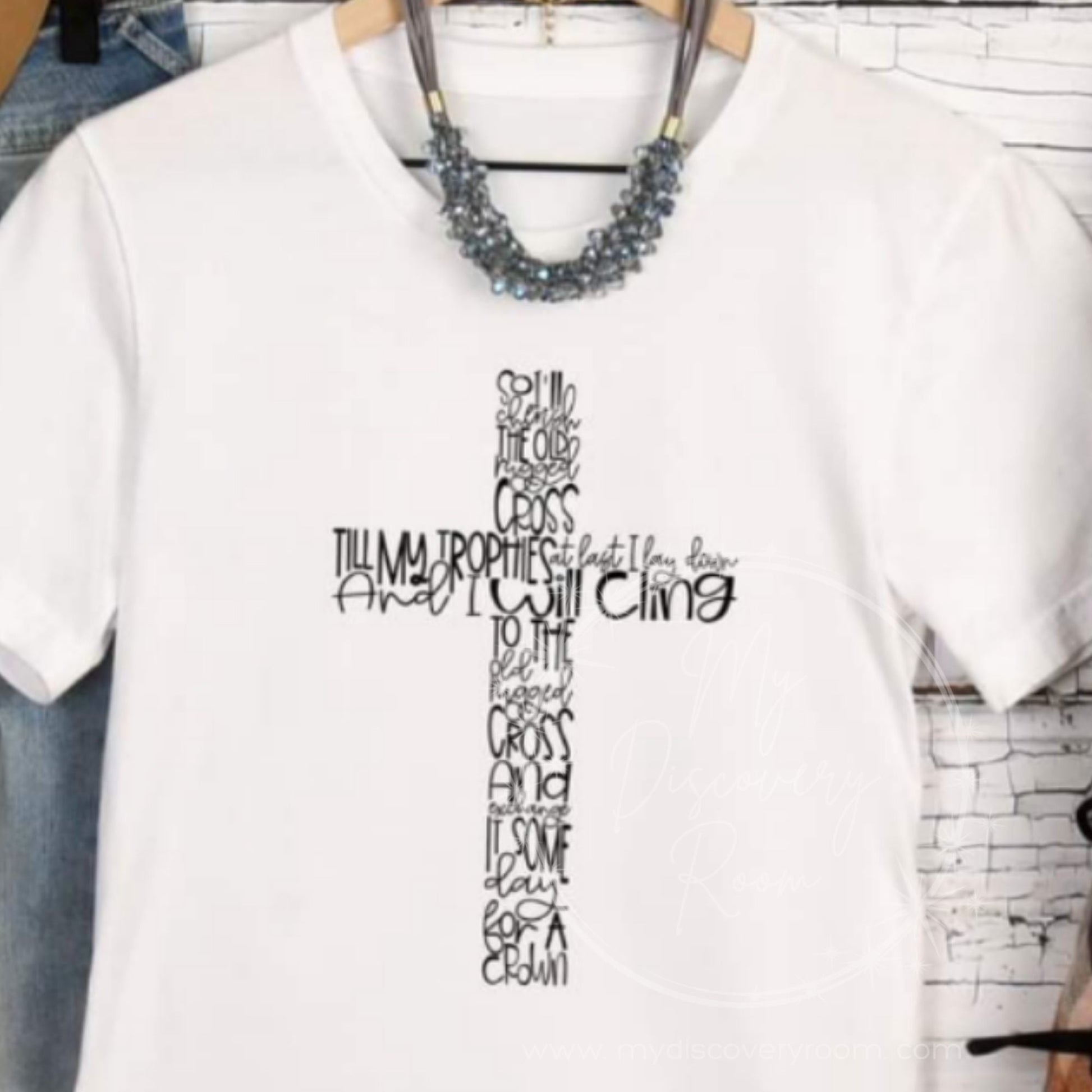 Old Rugged Cross Lyrics Cross Graphic Tee - MyDiscoveryRoom
