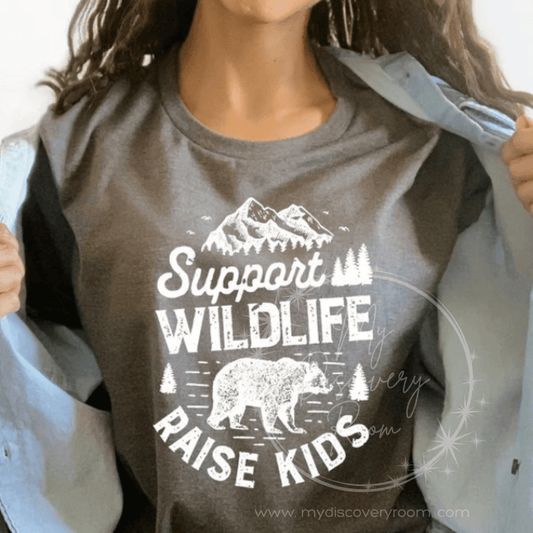 Support Wildlife Raise Kids Graphic Tee - MyDiscoveryRoom